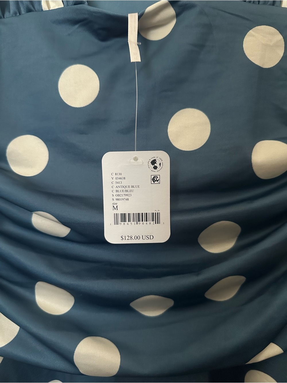 Free People Annabelle Blue Polka Dot Mini Dress - Picture 3 of 3
